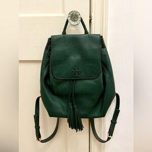 Green Tory Burch Leather Backpack NEW